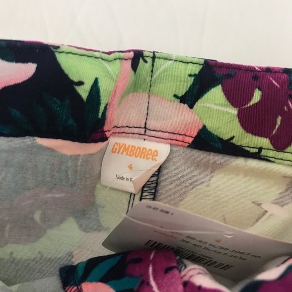 Gymboree Navy Pink Flamingo Shorts Size 4 NWT - Picture 4 of 5
